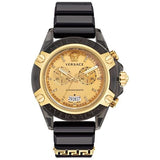 Buy Shop Versace Icon Active Chrono Gold Dial Black Silicone Strap Unisex Watch - VEZ701623 USA Online
