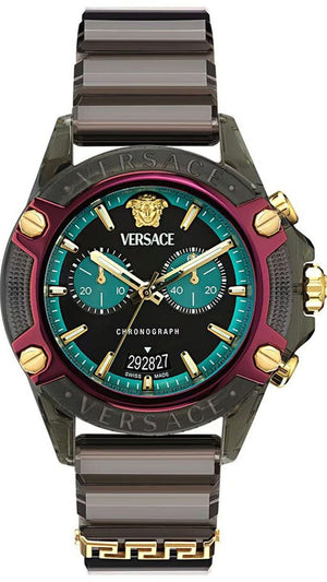 Buy Shop Versace Icon Active Chronograph Black Dial Black Rubber Strap Unisex Watch - VE8P00224 USA Online