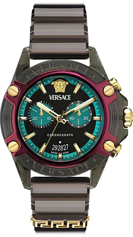 Buy Shop Versace Icon Active Chronograph Black Dial Black Rubber Strap Unisex Watch - VE8P00224 USA Online