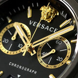 Buy Shop Versace Icon Active Chronograph Black Dial Black Steel Strap Watch for Men - VEZ700421 USA Online