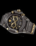 Buy Shop Versace Icon Active Chronograph Black Dial Black Steel Strap Watch for Men - VEZ700421 USA Online