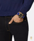 Buy Shop Versace Icon Active Chronograph Black Dial Blue Rubber Strap Watch For Men VEZ700521 USA Online