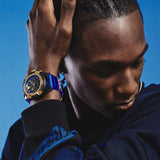 Buy Shop Versace Icon Active Chronograph Black Dial Blue Rubber Strap Watch For Men VEZ700521 USA Online