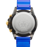 Buy Shop Versace Icon Active Chronograph Black Dial Blue Rubber Strap Watch For Men VEZ700521 USA Online