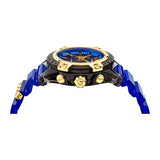 Buy Shop Versace Icon Active Chronograph Black Dial Blue Rubber Strap Watch For Men VEZ700521 USA Online