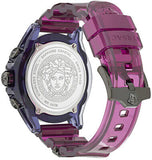 Buy Shop Versace Icon Active Chronograph Black Dial Purple Rubber Strap Watch For Men - VEZ701423 USA Online
