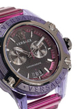 Buy Shop Versace Icon Active Chronograph Black Dial Purple Rubber Strap Watch For Men - VEZ701423 USA Online