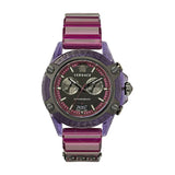 Buy Shop Versace Icon Active Chronograph Black Dial Purple Rubber Strap Watch For Men - VEZ701423 USA Online
