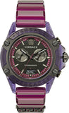 Buy Shop Versace Icon Active Chronograph Black Dial Purple Rubber Strap Watch For Men - VEZ701423 USA Online