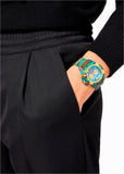 Buy Shop Versace Icon Active Chronograph Blue Dial Green Rubber Strap Watch For Men - VEZ701322 USA Online