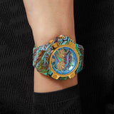 Buy Shop Versace Icon Active Chronograph Blue Dial Green Rubber Strap Watch For Men - VEZ701322 USA Online