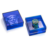 Buy Shop Versace Icon Active Chronograph Blue Dial Green Rubber Strap Watch For Men - VEZ701322 USA Online