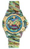 Buy Shop Versace Icon Active Chronograph Blue Dial Green Rubber Strap Watch For Men - VEZ701322 USA Online