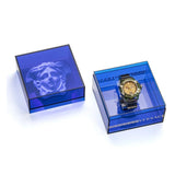 Buy Shop Versace Icon Active Chronograph Gold Dial Black Silicone Strap Watch For Men - VEZ700321 USA Online