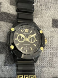 Buy Shop Versace Icon Active Chronograph Gold Dial Black Silicone Strap Watch For Men - VEZ700321 USA Online