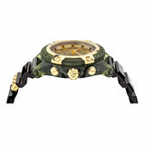 Buy Shop Versace Icon Active Chronograph Gold Dial Black Silicone Strap Watch For Men - VEZ700321 USA Online