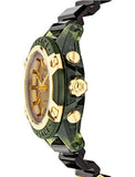 Buy Shop Versace Icon Active Chronograph Gold Dial Black Silicone Strap Watch For Men - VEZ700321 USA Online