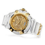 Buy Shop Versace Icon Active Chronograph Gold Dial White Silicone Strap Watch for Men - VEZ700121 USA Online