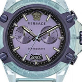 Buy Shop Versace Icon Active Chronograph Purple Dial Blue Silicone Strap Watch For Men - VEZ701523 USA Online