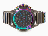 Buy Shop Versace Icon Active Chronograph Quartz Black Dial Black Steel Strap Watch For Men - VEZ701022 USA Online