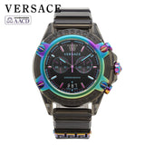Buy Shop Versace Icon Active Chronograph Quartz Black Dial Black Steel Strap Watch For Men - VEZ701022 USA Online