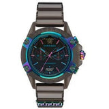 Buy Shop Versace Icon Active Chronograph Quartz Black Dial Black Steel Strap Watch For Men - VEZ701022 USA Online