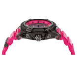 Buy Shop Versace Icon Active Chronograph Quartz Black Dial Pink Rubber Strap Watch For Men - VEZ700221 USA Online