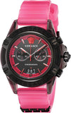 Buy Shop Versace Icon Active Chronograph Quartz Black Dial Pink Rubber Strap Watch For Men - VEZ700221 USA Online
