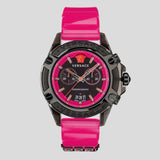 Buy Shop Versace Icon Active Chronograph Quartz Black Dial Pink Rubber Strap Watch For Men - VEZ700221 USA Online