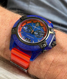 Buy Shop Versace Icon Active Chronograph Quartz Blue Dial Orange Rubber Strap Watch For Men - VEZ700922 USA Online