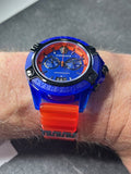 Buy Shop Versace Icon Active Chronograph Quartz Blue Dial Orange Rubber Strap Watch For Men - VEZ700922 USA Online
