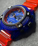 Buy Shop Versace Icon Active Chronograph Quartz Blue Dial Orange Rubber Strap Watch For Men - VEZ700922 USA Online