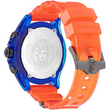 Buy Shop Versace Icon Active Chronograph Quartz Blue Dial Orange Rubber Strap Watch For Men - VEZ700922 USA Online