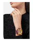 Buy Shop Versace Icon Active Chronograph Quartz Gold Dial Red Leather Strap Watch For Men - VEZ701222 USA Online