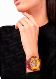 Buy Shop Versace Icon Active Chronograph Quartz Gold Dial Red Leather Strap Watch For Men - VEZ701222 USA Online