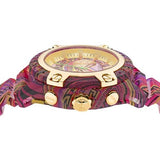 Buy Shop Versace Icon Active Chronograph Quartz Gold Dial Red Leather Strap Watch For Men - VEZ701222 USA Online
