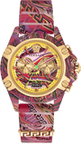 Buy Shop Versace Icon Active Chronograph Quartz Gold Dial Red Leather Strap Watch For Men - VEZ701222 USA Online