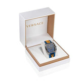 Buy Shop Versace Iconic Dominus Chronograph Blue Dial Blue Rubber Strap Watch For Men - VE6H00323 USA Online