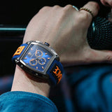 Buy Shop Versace Iconic Dominus Chronograph Blue Dial Blue Rubber Strap Watch For Men - VE6H00323 USA Online