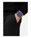 Buy Shop Versace Iconic Dominus Chronograph Blue Dial Blue Rubber Strap Watch For Men - VE6H00323 USA Online