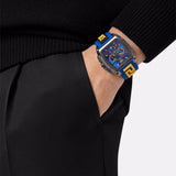 Buy Shop Versace Iconic Dominus Chronograph Blue Dial Blue Rubber Strap Watch For Men - VE6H00323 USA Online