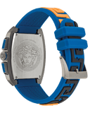 Buy Shop Versace Iconic Dominus Chronograph Blue Dial Blue Rubber Strap Watch For Men - VE6H00323 USA Online