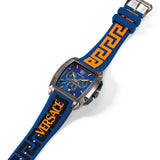 Buy Shop Versace Iconic Dominus Chronograph Blue Dial Blue Rubber Strap Watch For Men - VE6H00323 USA Online