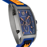 Buy Shop Versace Iconic Dominus Chronograph Blue Dial Blue Rubber Strap Watch For Men - VE6H00323 USA Online