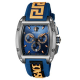 Buy Shop Versace Iconic Dominus Chronograph Blue Dial Blue Rubber Strap Watch For Men - VE6H00323 USA Online