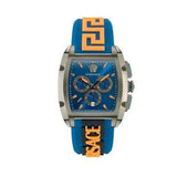 Buy Shop Versace Iconic Dominus Chronograph Blue Dial Blue Rubber Strap Watch For Men - VE6H00323 USA Online