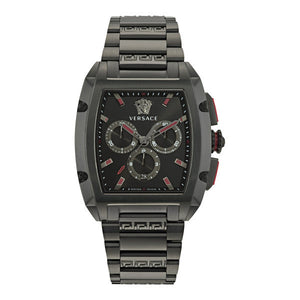 Buy Shop Versace Dominus Chronograph Quartz Black Dial Black Steel Strap Watch For Men - VE6H00623 USA Online