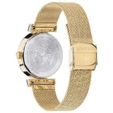 Buy Shop Versace Meander Black Dial Gold Mesh Bracelet Watch for Women - VELW00720 USA Online
