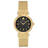 Buy Shop Versace Meander Black Dial Gold Mesh Bracelet Watch for Women - VELW00720 USA Online