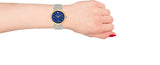 Buy Shop Versace Meander Blue Dial Silver Mesh Bracelet Watch for Women - VELW00520 USA Online